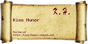 Kiss Hunor névjegykártya